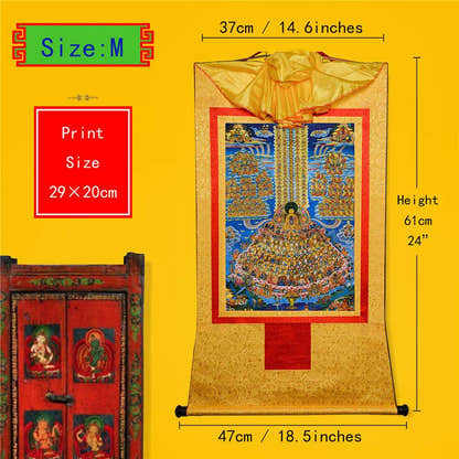 Shakyamuni Refuge Tree - Tibetan thangka painting, view 6