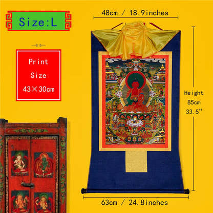 Amidabha Pure Land - Tibetan thangka painting, view 4