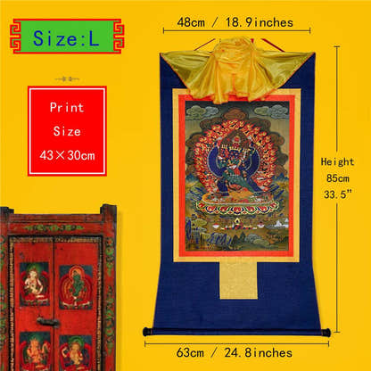 གཤིན་རྗེ་གཤེད་ Yamantaka- Conqueror of the Lord of Death - Tibetan thangka painting, view 4