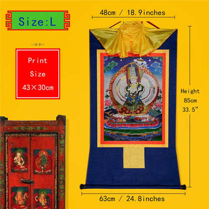Usnisa Sitatapatra-Great White Parasol - Tibetan thangka painting, view 4