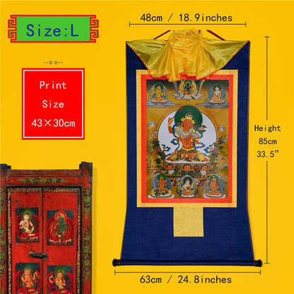 Manjusri -Buddha of Wisdom - Tibetan thangka painting, view 4