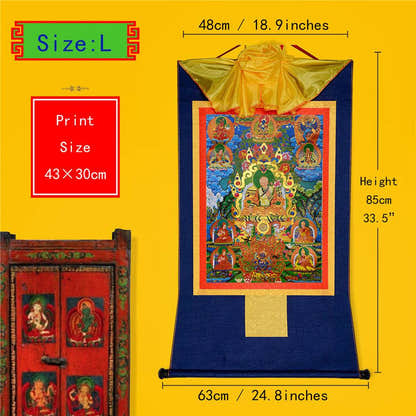 Masters of the Sakya school ,Great Sakyapa - Tibetan thangka painting, view 4