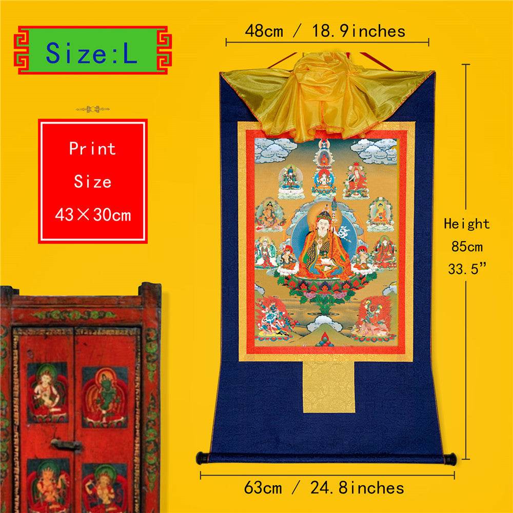 Eight Manifestations of Guru Rinpoche - Tibetan thangka painting, view 4