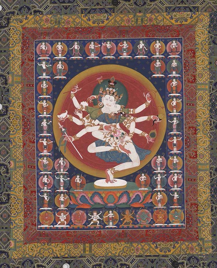 Avalokiteshvara - Padmajala Image - Tibetan thangka painting, front view