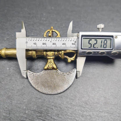 Cross Vajra Kartika Handmade Tibetan Buddhist Ritual Implement - Tibetan Buddhist vajra, size reference