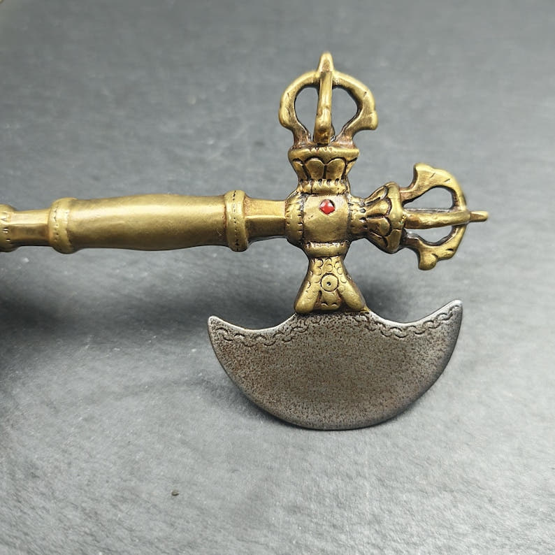Cross Vajra Kartika Handmade Tibetan Buddhist Ritual Implement - Tibetan Buddhist vajra, view 6