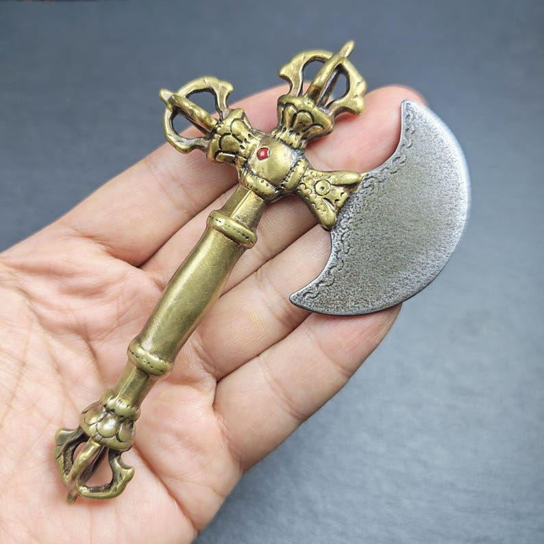 Cross Vajra Kartika Handmade Tibetan Buddhist Ritual Implement - Tibetan Buddhist vajra, view 7