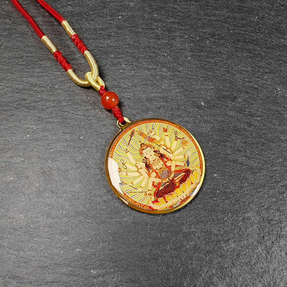 Cundi Bodhisattva Amulet | Tibetan Buddhism Cunditi Protective Pendant | Sacred Buddhist Talisman, Spiritual Jewelry & Meditation Gift