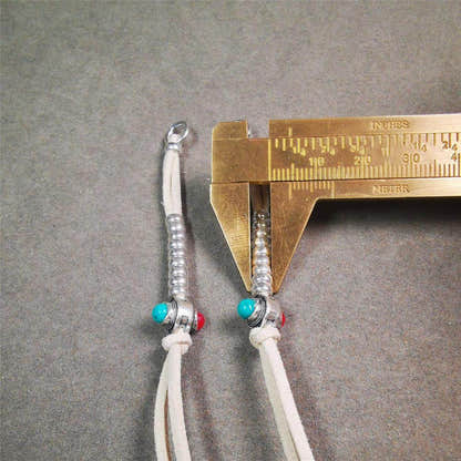 5-7mm Brass Prayer Bead Counters with agate Pendant - Tibetan Buddhist art, view 18