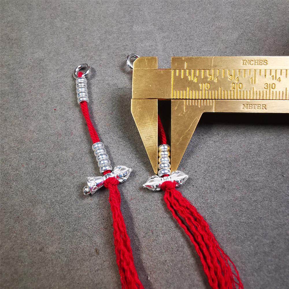4mm Sterling Silver Prayer Bead Counters with Dorje and Vajra Pendant - Tibetan Buddhist vajra, view 8