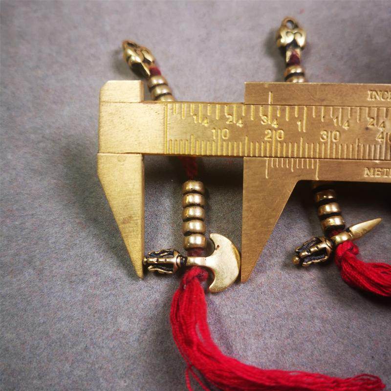 5mm Brass Prayer Bead Counters with Kila and Kartika Pendant - Tibetan Buddhist art, view 9