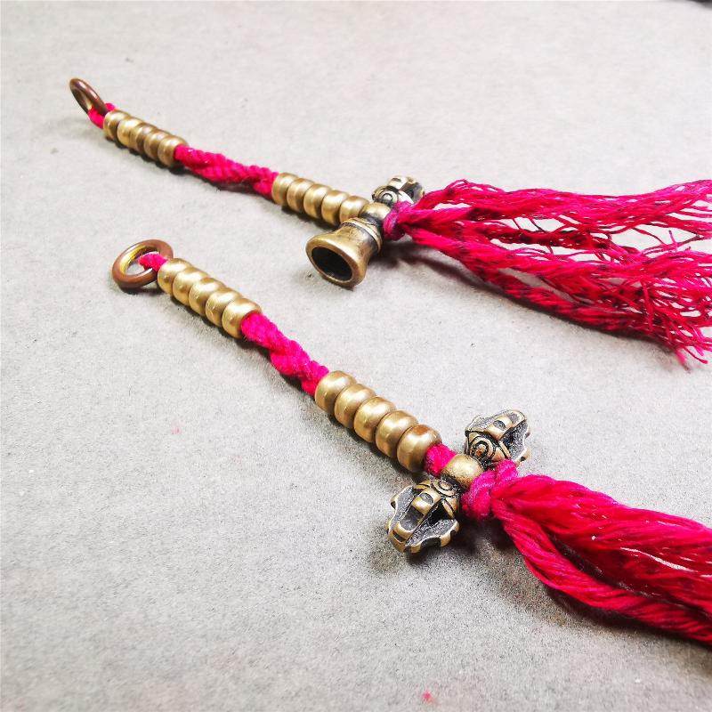 5mm Brass Prayer Bead Counters - Tibetan Buddhist art, size reference