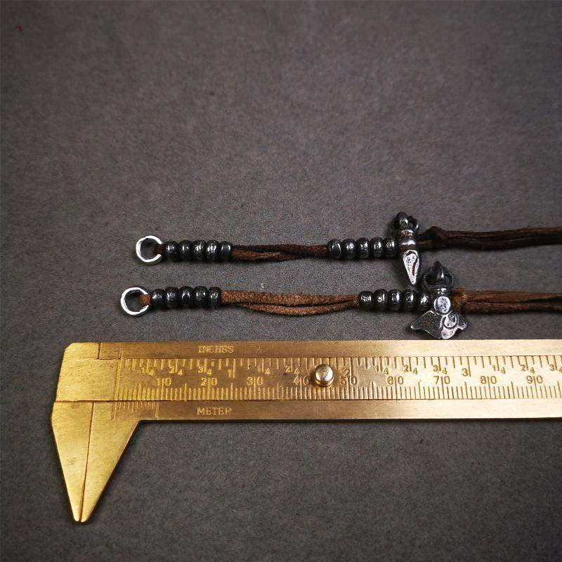 5mm Cold Iron Prayer Bead Counters - Tibetan Buddhist art, size reference
