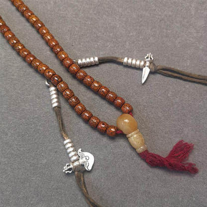5mm Sterling Silver Prayer Bead Counters - Tibetan Buddhist art, detailed view