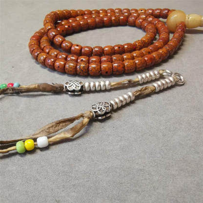 5mm Sterling Silver Prayer Bead Counters with Lucky Knot Pendant - Tibetan Buddhist art, view 5