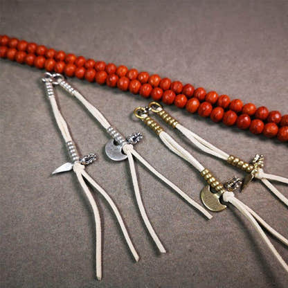5mm Brass Prayer Bead Counters - Tibetan Buddhist art, close-up detail