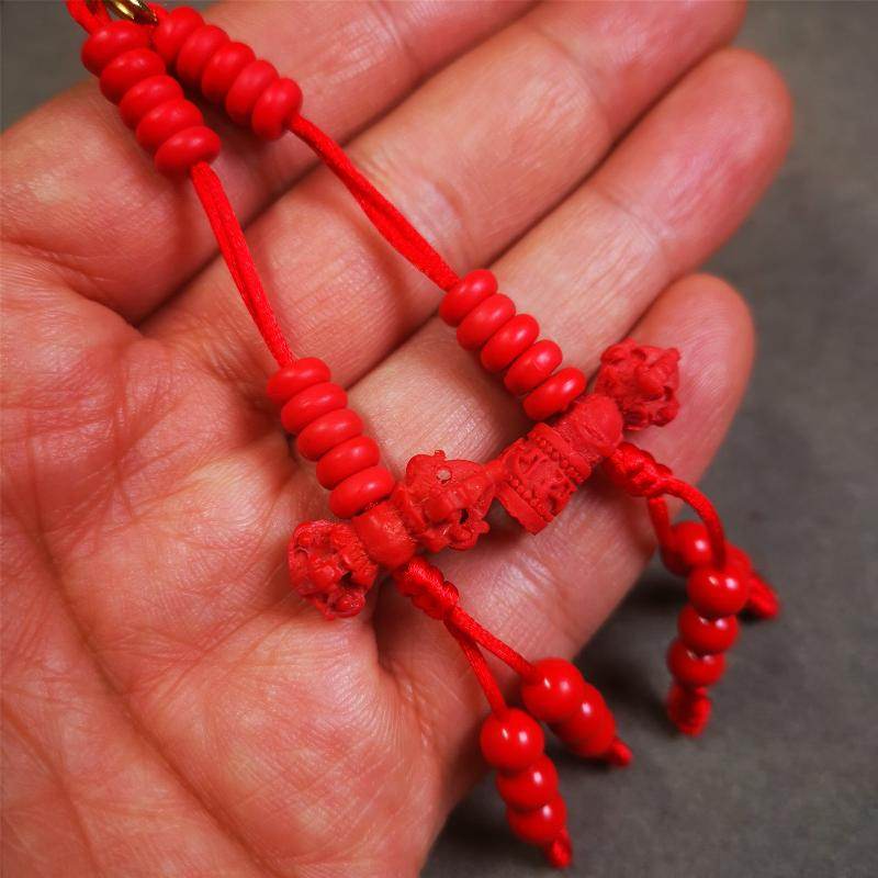 6mm Red Cinnabar Prayer Bead Counters - Tibetan Buddhist art, view 4