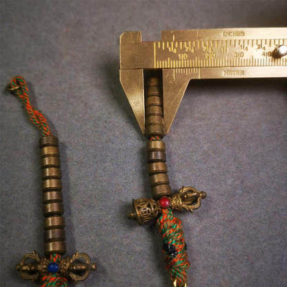 7mm Brass Prayer Bead Counters - Tibetan Buddhist art, size reference