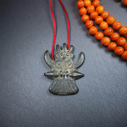 Garuda Amulet - 1.8" - Tibetan Buddhist amulet, detailed view