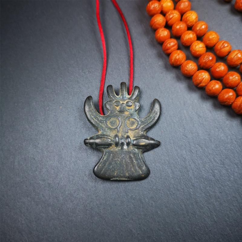 Garuda Amulet - 1.8" - Tibetan Buddhist amulet, detailed view