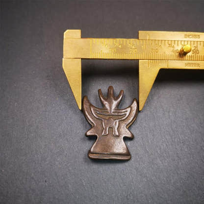 Garuda Amulet - 1.38" - Tibetan Buddhist amulet, size reference