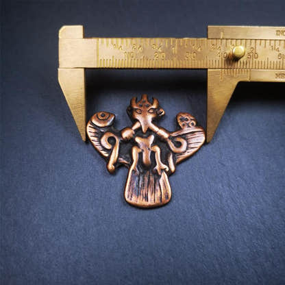 Garuda Amulet - 1.57" - Tibetan Buddhist amulet, size reference