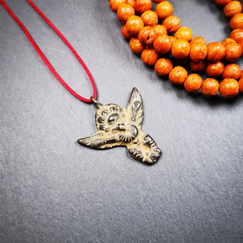 Garuda Amulet - 1.54" - Tibetan Buddhist amulet, view 4