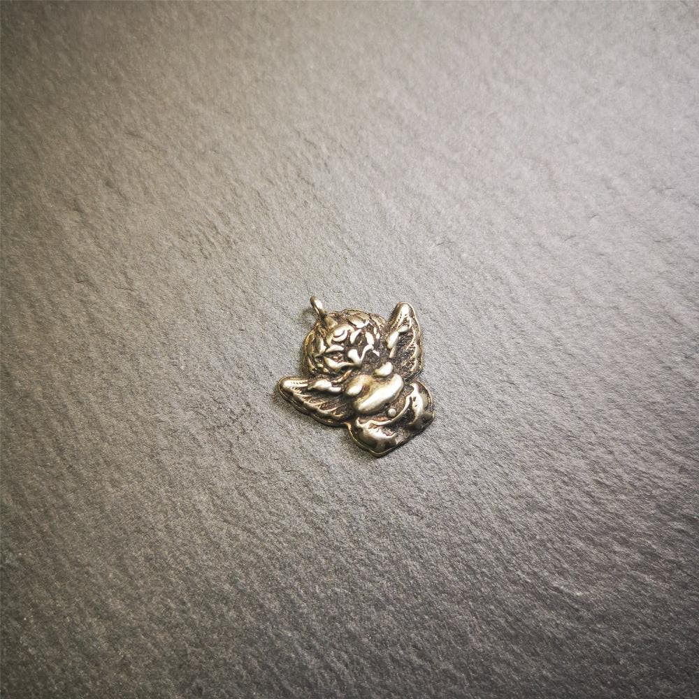 Garuda Amulet Pendant- 0.8" - Tibetan Buddhist amulet, size reference
