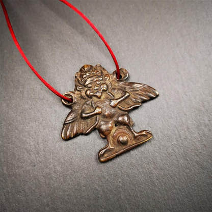 Garuda Amulet - 1.9" - 100 Years Old - Tibetan Buddhist amulet, view 10