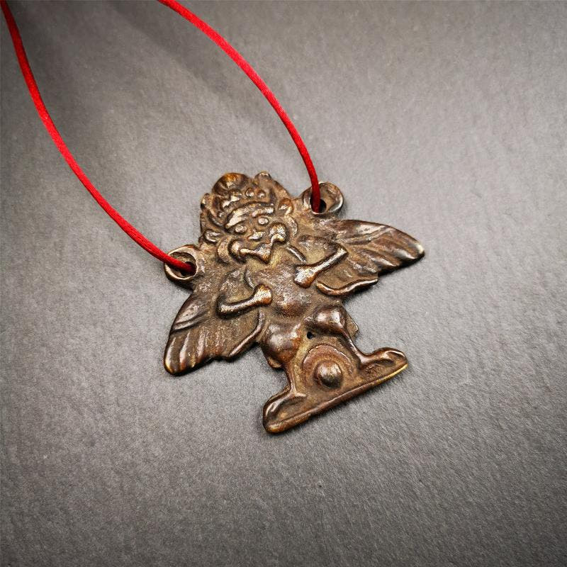 Garuda Amulet - 1.9" - 100 Years Old - Tibetan Buddhist amulet, view 10