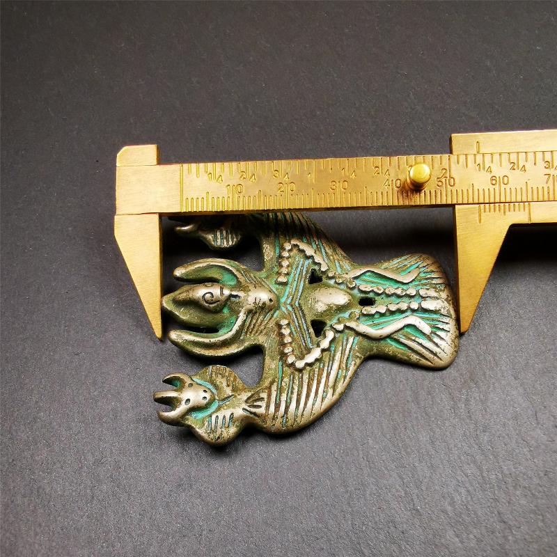 Garuda Amulet - 2.24" - Tibetan Buddhist amulet, size reference