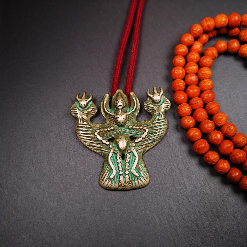 Garuda Amulet - 2.24" - Tibetan Buddhist amulet, detailed view