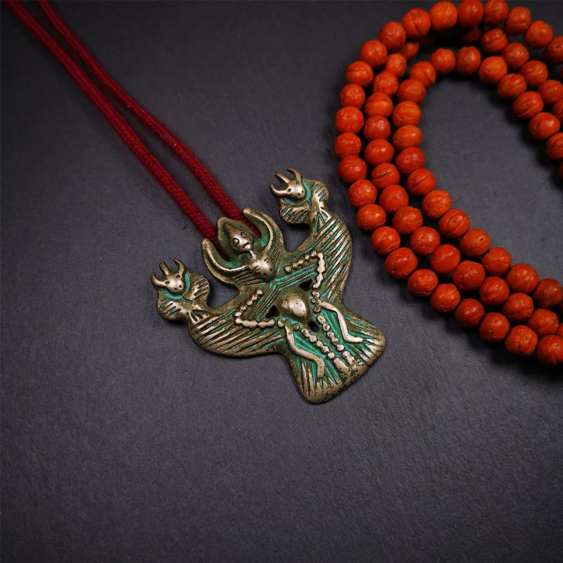 Garuda Amulet - 2.24" - Tibetan Buddhist amulet, front view