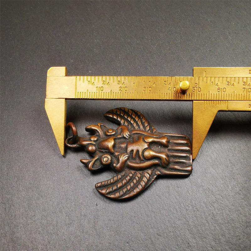 Garuda Amulet - 2.1" - Tibetan Buddhist amulet, size reference
