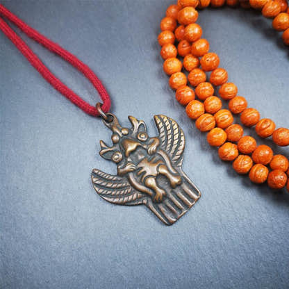 Garuda Amulet - 2.1" - Tibetan Buddhist amulet, front view