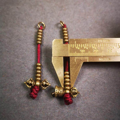 5mm Brass Prayer Bead Counters with Dorje Bell Pendant - Tibetan Buddhist art, view 7
