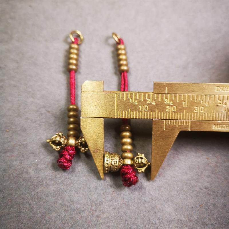5mm Brass Prayer Bead Counters with Dorje Bell Pendant - Tibetan Buddhist art, view 8
