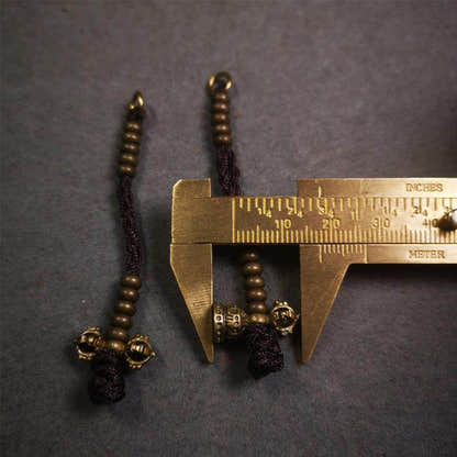 5mm Brass Prayer Bead Counters with Dorje Bell Pendant - Tibetan Buddhist art, view 8