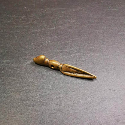 Phurba Pendant- 1.85" - Tibetan Buddhist art, size reference