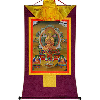 Je Tsongkhapa,Losang Drakpa,Je Rinpoche - Tibetan thangka painting, view 23