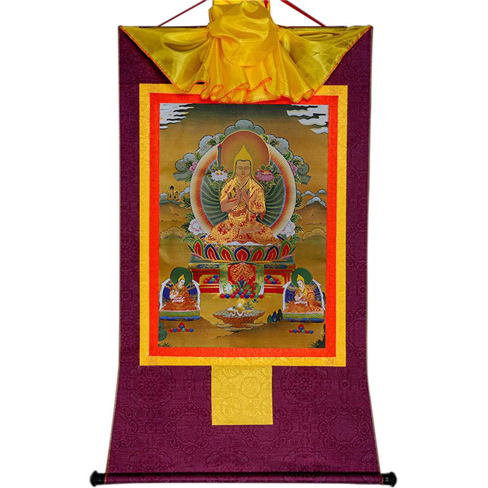 Je Tsongkhapa,Losang Drakpa,Je Rinpoche - Tibetan thangka painting, view 23
