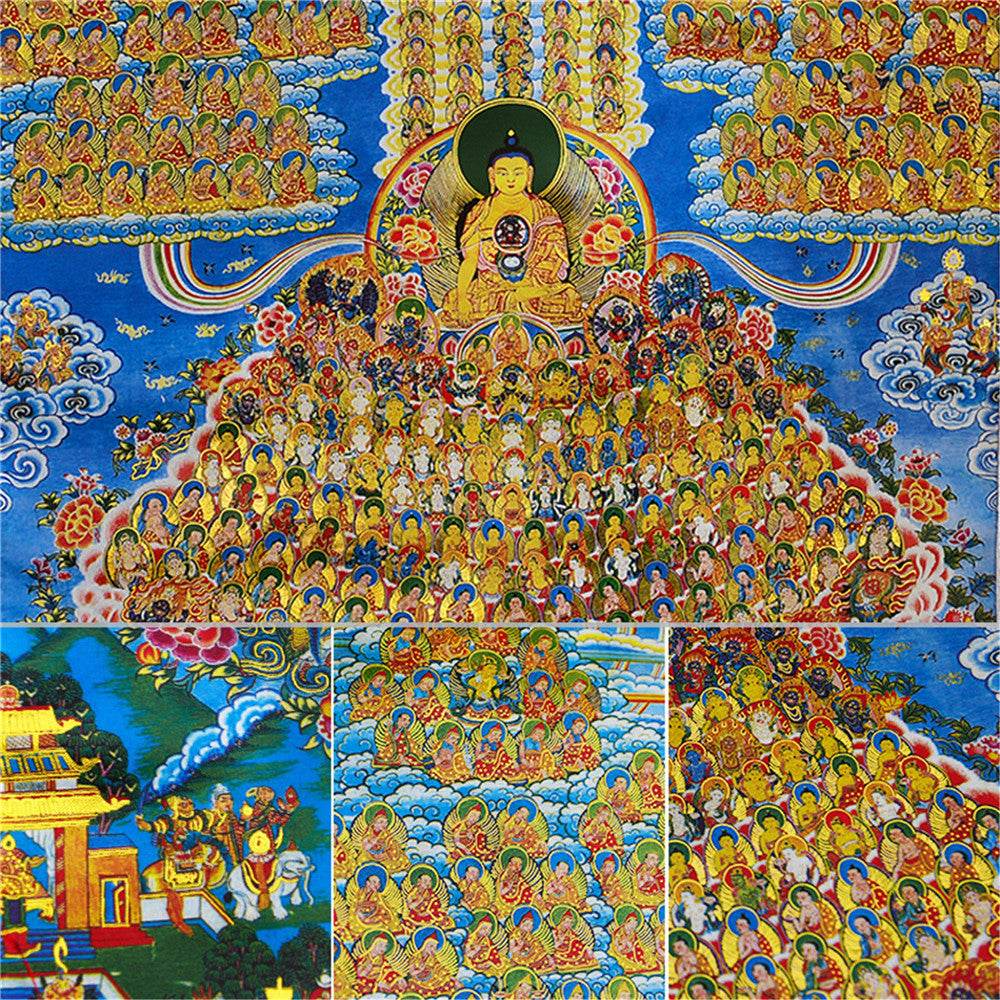 Shakyamuni Refuge Tree - Tibetan thangka painting, view 15