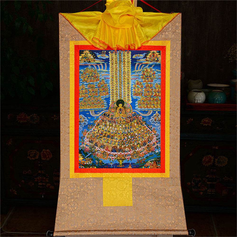 Shakyamuni Refuge Tree - Tibetan thangka painting, view 8