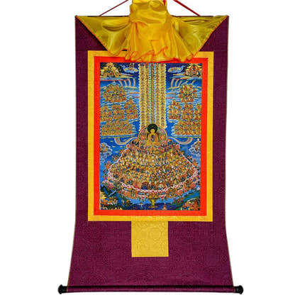 Shakyamuni Refuge Tree - Tibetan thangka painting, view 11