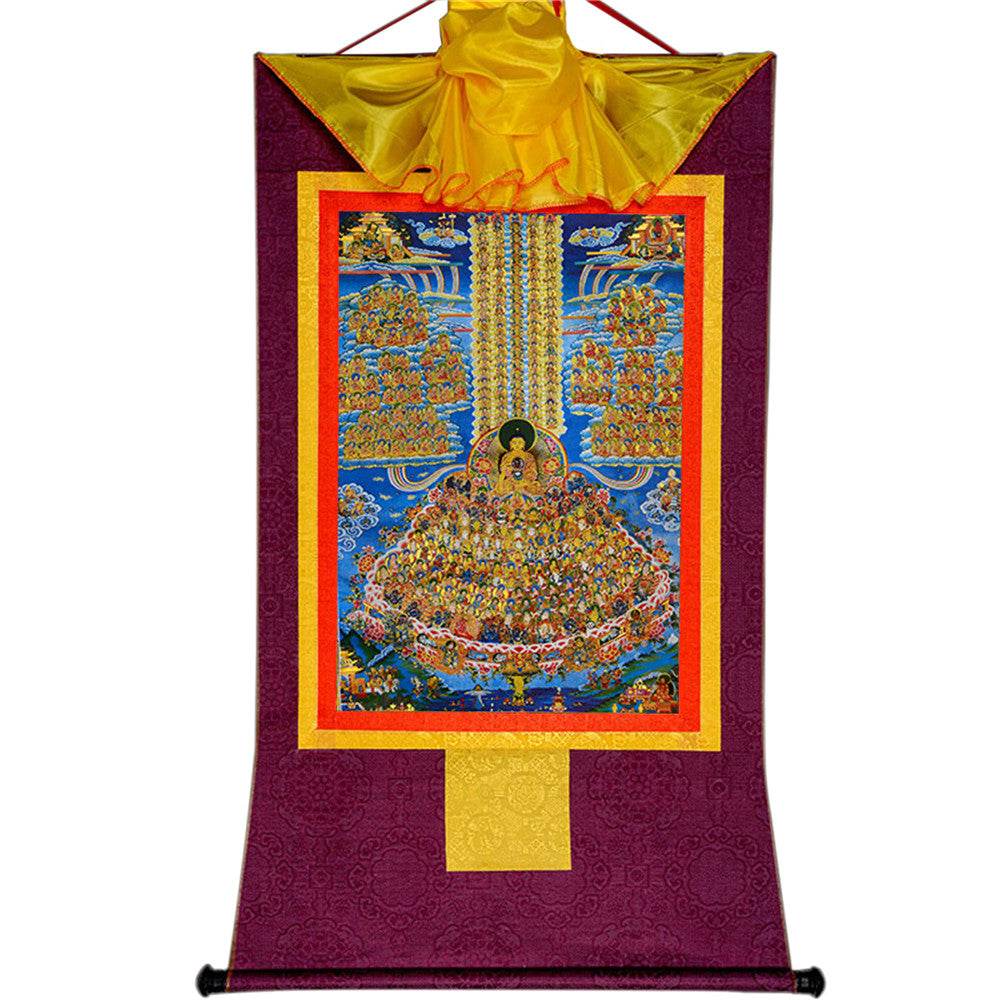 Shakyamuni Refuge Tree - Tibetan thangka painting, view 11