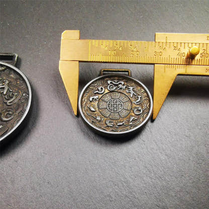 Couple Set of Melong 2.0" / 1.3" - Tibetan Buddhist art, size reference