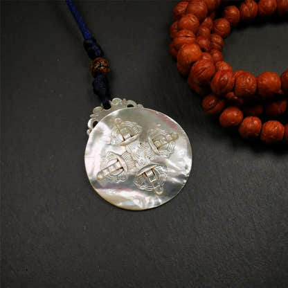 Shell Melong 1.5" - Tibetan Buddhist art, view 4