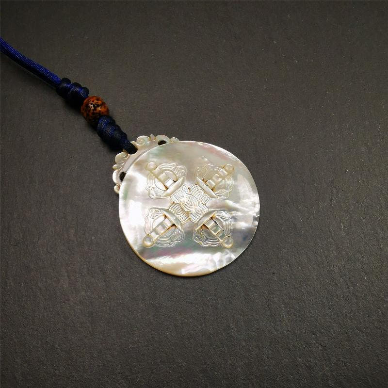 Shell Melong 1.5" - Tibetan Buddhist art, view 6