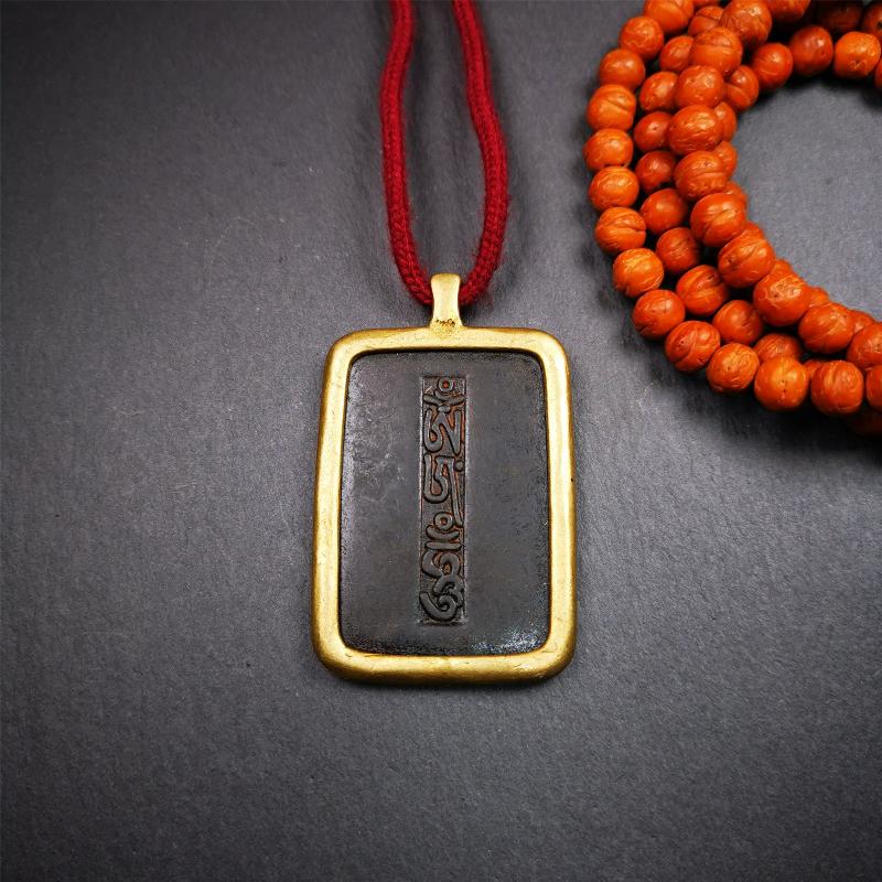 Black Om Melong 2.52" - Tibetan Buddhist art, view 5