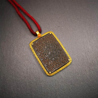 Black Om Melong 2.52" - Tibetan Buddhist art, view 6